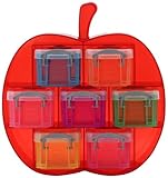 不二貿易 プラスチック 収納 ケース セットタイプ アップル 0.14Lx7 カラフル マルチカラー(クリア)R.U.BOX (幅22.5x奥行8cm) 20734