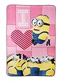 Despicable Me Minions Pink Love Plush Blanket 62" x 90" [並行輸入品]