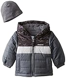 ロンドンフォグbaby-boys Pieced Puffer Coat with Hat カラー: グレイ