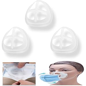 シリカゲル口カバーサポート 口紅を保護通 気性のあるブラケット 呼吸スペースを増やす 特大ブラケット 鼻パッド おしゃぶり素材 柔らかく快適い (白い)