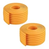 GeeSo ベビーガード 波型コーナークッション コーナーパッド けが防止 厚手 テープ付き2m 2本セット (W波型, オレンジ)