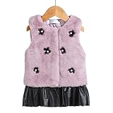 Karchi 　女の子 ベスト おしゃれ　ファション 可愛い　花柄　裏起毛 　暖かい　中長め 防寒 　ベービー　春 ノースリーブ　カジュアル　きれいめ　80　90　100　110 120 (120, 