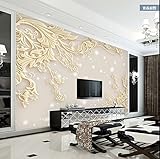 3 D リビングルームとベッドルームのテレビの背景 ZQ 024 エンボス加工の花壁紙