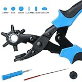 Firlar ベルト パンチャー 炭素鋼 ベルト 穴開け 6段階式ダイヤル 時計 ベルト 革製品 厚紙 レザークラフト 穴あけ機