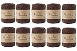 原ウール 毛糸 チャティコットン 中細 20g(約48m) 綿100% 10玉セット 9.ココア