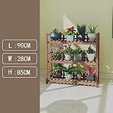 木製フラワーラック室内植物スタンド木製植物フラワーディスプレイスタンド木製ポットシェルフストレージラック屋外 (サイズ さいず : 90cm)