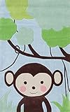 The Rug Market Kids Rugs Jungle Mania, Blue/Brwn/Grn, 2.8 x 4.8 [並行輸入品]