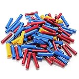 WINGONEER 100pcs絶縁ストレートワイヤーバットコネクター電気圧着端子コネクター