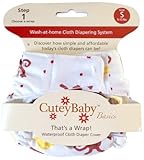 CuteyBaby That's a Wrap Diaper Cover, Monkeys on White, Medium by CuteyBaby [並行輸入品]