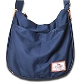 オープンポケットが便利なキャンバス素材ラウンドショルダー NV