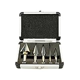 Carejoy　5ピース　ステップ コーン ドリル ビット　穴カッター　チタンコーティング ステップドリル　HSS鋼　収納ケース付