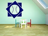 Design with Vinyl RAD 890 2 Baseball Design Boys Bedroom Baby Teen Wall Decal, Blue, 16 x 24