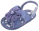 C-Princess お花モチーフ 可愛い ベビーシューズ 赤ちゃん サンダル 子供 キッズ 女の子用 歩行靴 真夏靴 マジック留め カジュアル お出かけ (12cm, Eネイビー)