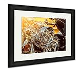 AshleyキャンバスClose Up Of A高電源オートバイ、壁アートホーム装飾、ag3895558 34" x 40", Black Frame 3895558-AFPL1-BC24