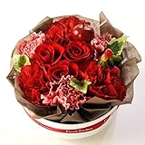 FlowerKitchenから贈る　フラワーケーキ (レッド系)　生花アレンジメント　お祝い花ギフト