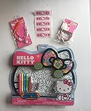 Hello Kitty Fun Bundle: Doodle Wall Art Kit, Plastic Crystal-Like Necklace and Dangle Bracelet Plus 