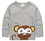 (コ-ランド) Co-land 子供服 tシャツ キッズ 男の子 長袖 トップス アニマルプリント 丸首シャツ プルオーバー ベビー 男児 ボーイズ 普段着 可愛い サル 100