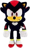 ソニックぬいぐるみ人形、ハリネズミ2 映画ぬいぐるみ ナックルズソニックぬいぐるみ シャドウぬいぐるみ 枕、子供へのギフト(シャドウ)