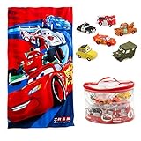 Disney Cars Bath Toys & Towel Set - Deluxe 6 Piece Squeeze Bath-Pool Toys & Beach Towel Bundle [並行輸入