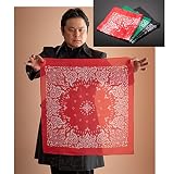手品屋 SYOUMAシルク 60cm 赤＜マジック用のシルクハンカチ！普通のハンカチに見えるこだわりのデザイン＞