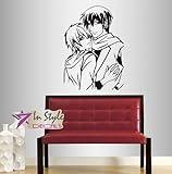 壁ビニールデカールホームデコレーションアートステッカーTeenager Anime Boy And Girl Couple HairスタイルMangaキッズ子供部屋部屋リムーバブルスタイリッシュMur