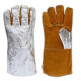 Leather and Aluminized Rayon Wool Lined Aluminized Welding Glove Leather and Aluminized Rayon Wool L