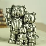 Lovely Kids Toys Bear 's Familyメタルお金ボックスかわいい車コイン貯金箱保存ボックスクリエイティブギフト誕生日ギフトホーム装飾