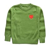 Karchi 子供服 ニットセーター 長袖 しっかり丸ネック 刺繍 暖かい色物 無地ハイクオリティー 女の子 男の子 秋冬 6色選べる 80 90 100 110 120 130 安値 秋 冬 (13