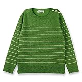 ブランシェス（branshes） 【限定】ラメボーダー肩ボタンニット【カーキ/（06）120cm】