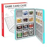MOXCAHER 3DS ソフトケース 3DS/DS/2DS対応 24枚収納 ソフト整理収納盒 防塵保護 持ち運び便利 (青, 24枚収納)