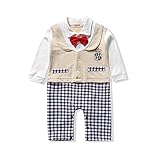キッズインタイム(KIDSINTIME) ベビー キッズ 子供服 男の子 長袖 蝶ネクタイ付 フォーマル カバーオール アンサンブル風 ロンパース 95