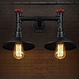 BAYCHEER HL371195 Industrial Vintage Retro style Steel Pipe Double Metal Water Pipe Wall Sconce Wall