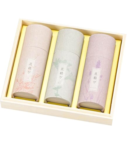 【在庫セール】お悔やみ 線香 ギフト 桐箱 【花くらべ 3種 白檀 外のし 手提 Amazon｜お悔やみ 線香 ギフト 桐箱 【花くらべ 3種 白檀 外のし