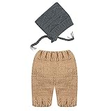 AmazingDeal ベビー 撮影服 記念写真 赤ちゃん 年賀状 可愛い 寝相アート ニット帽子セット 新生児 出産祝い (０-２ヵ月)