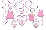 Delightful Shower with Love - Girl Value Pack of Swirl Baby Shower Party Decorations 12 Pieces Made 