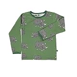 【Smafolk スマフォルク】T-shirt with rhino Aspen green カラー:グリーン p0000gxt ベビー トップス 長袖 出産お祝い キッズ 子供服