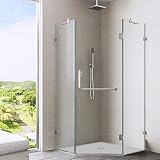 Vigo Piedmont 38 x 38-in。Frameless neo-angleシャワーエンクロージャwith .375-in。クリアガラスとつや消しニッケルハードウェア 38 VG6062B