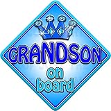 TROPHY GRANDSON Non Personalised novelty baby on board car window sign. by Just The Occasion