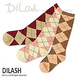 (ディラッシュ) DILASHハイソックス（アーガイル）/秋 M(16～18cm) チャコール