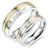 Rockyu ジュエリー ブランド 人気 リング 結婚 婚約指輪 ペアリング レディース ゴールド ミリタリー アクセサリー キュービック・ジルコニア CZ チタン 指輪 10号