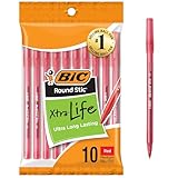 BIC 丸型 スティック 長寿命 ボールペン ミディアムポイント 10 Count
