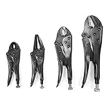 aozbz 4ピースHeavy Duty ViseグリップCurved Jaw Long Nose Straight Jawロックプライヤーwithワイヤカッター