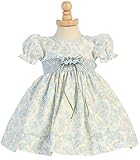 Lito ブルー小花クラシカルベビードレス(3-6/6-12/12-18/18-24M) (12-18ヶ月（80）)