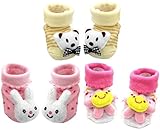 ３足セット かわいい赤ちゃん ソックス ベビー 靴下 滑り止め付き 7から9cm １歳くらいまで くまさん うさぎさん おはな