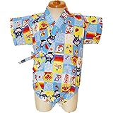 【本体綿100％】2016年 夏物 アンパンマン 甚平ロンパース カバーオール Anpanman サックス◇70cm