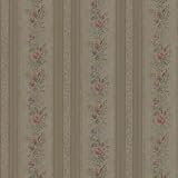 Mirage 992-68350 Alexis Satin Floral Stripe Wallpaper Olive [並行輸入品]