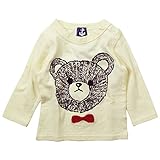 《初夏春秋対応》 ☆BateauBleue(バトーブルー) 天竺くまさん顔長袖Tシャツ 100cm /IV NO.AH-1741409