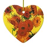 Zazzle van gogh Fineアート、花瓶with 15ひまわりセラミックオーナメント Heart cf32aae8-94d5-e14d-6cfb-d3badf56e2df