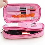FYX 化粧ポーチ 化粧品 文房具 メイクポーチ メイク収納 ケース 小物用収納ポーチ バッグ 雑貨 小物入れ 軽量 携帯 便利 多機能 (ライトピンク)