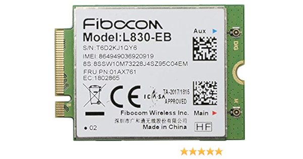 Amazon Co Jp Genuine Lenovo Fibocom Xmm7262 L0 Eb Cat6 Lte Mobile Broadband Wireless Wan Wwan Card For Thinkpad X280 X380 Yoga S1 4th Gen P52s T580 T480 T480s L580 L480 Computers